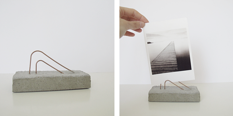 Grey Concrete Magnetic Paper Clip Holder / Cement Paper Clip